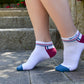 Low-Cut Athletic Socks-White/Magenta*Cyan