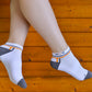 Low-Cut Athletic Socks-White/Gray