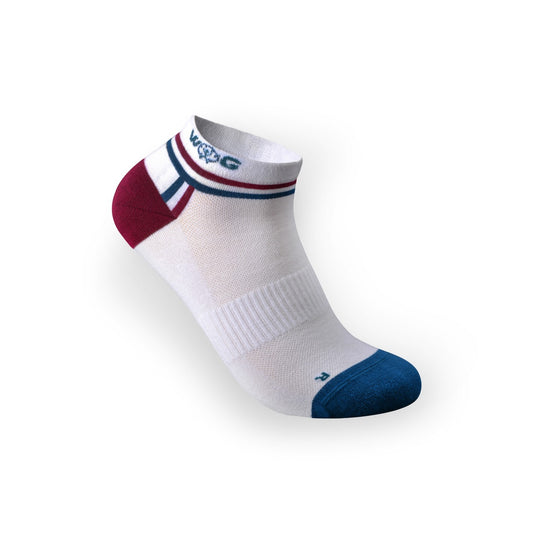 Low-Cut Athletic Socks-White/Magenta*Cyan
