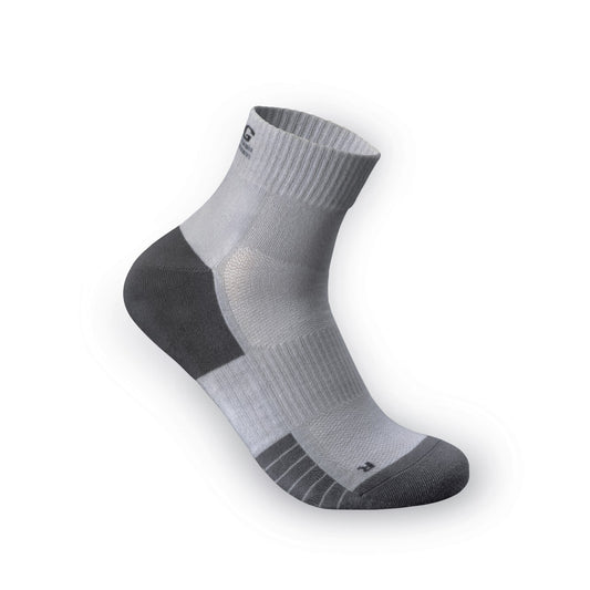 Quarter-Cut Athletic Socks - Gray -Compressed Cushion